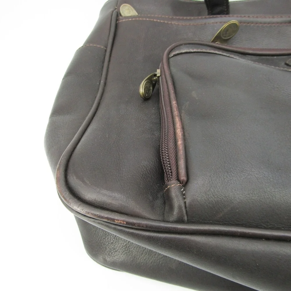 Santa Fe Dilana Briefcase Men's Leather Laptop Vintage Distress Dark brown